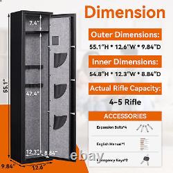 5 Rifles Gun Safe Rifle Safe with Quick Access Electronic Keypad, LED Light