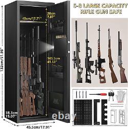 50'' 8 Rifle Gun Safe Fire Resistant, Home Pistols Storage Cabinet