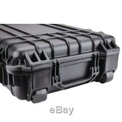 52 Double Scoped Rifle Hard Case With Wheels & Foam Locking Gun Storage Hunting