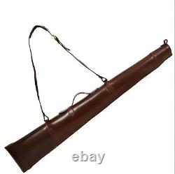 52 Shotgun / Rifle Case Gun Range Bag Thick Padded Carry Belt Leather Leather