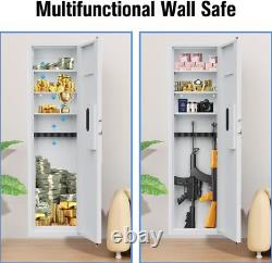 53 Hidden Wall Gun Safe, In-Wall Rifles Adjustable Shelves Passwod/Fingerprint