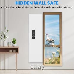53 Hidden Wall Gun Safe, In-Wall Rifles Adjustable Shelves Passwod/Fingerprint