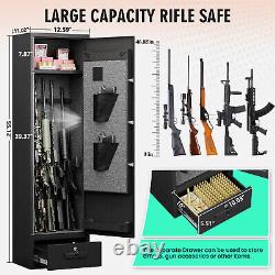 55'' Gun Safe with drawer, Digital Rifle Safe for Home Rifles and Pistols