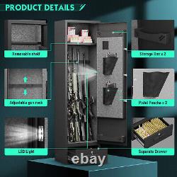 55'' Gun Safe with drawer, Digital Rifle Safe for Home Rifles and Pistols