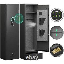 55'' Gun Safe with drawer, Digital Rifle Safe for Home Rifles and Pistols