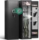 55in Gun Cabinet For Rifle Pistol And Shotgun, With Dual Alarm & Removable Shelf
