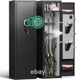 55in Gun Cabinet for Rifle Pistol and Shotgun, with Dual Alarm & Removable Shelf