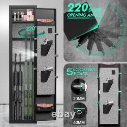 55in Gun Cabinet for Rifle Pistol and Shotgun, with Dual Alarm & Removable Shelf