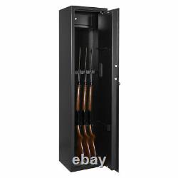 57 5Gun Rifle Storage Wall Safe Box Security Cabinet Electronic Dual Lock Steel