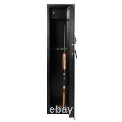 57 Electronic Digital 5 Gun Rifle Storage Wall Safe Box Security Cabinet Keys