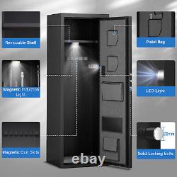 6-8 Fingerprint Gun Safe, Unassembled Large Gun Safe with Digtal Keypad for Home