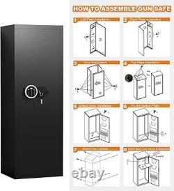 6-8 Gun Safe, Unassembled Gun safe for Rifles and Pistols with Adjustable Rack