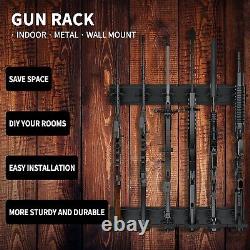 6 Gun Rack Wall Mount Rifle Shotgun Firearm Holder Hanger Storage Horizontal NEW