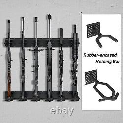 6 Gun Rack Wall Mount Rifle Shotgun Firearm Holder Hanger Storage Horizontal NEW