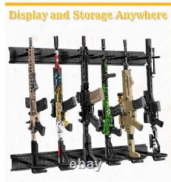 6 Gun Riffle Rack Shotgun Vertical Adjustable Wall Mount Holder Hanger Storage