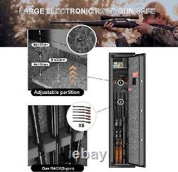 6 Gun Rifle Storage Safe Cabinet Security Keyboard Lock System Quick Access Key