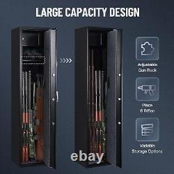 6 Gun Security Cabinet Rifle Safe Storage Digital Locker with Fingerprint unlock