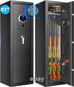 6 Rifle Biometric Gun Safe Fireproof 51 Storage Home Pistol Cabinet