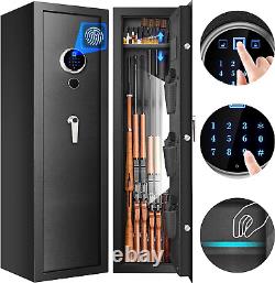 6 Rifle Biometric Gun Safe Fireproof 51 Storage Home Pistol Cabinet