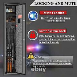6 Rifle Gun Safe Cabinet Stack Storage Locker Shotgun Firearm Fingerprint 3-In-1