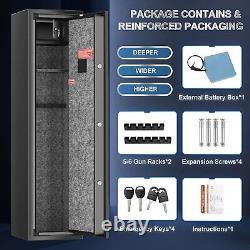 6 Rifle Gun Safe Cabinet Stack Storage Locker Shotgun Firearm Fingerprint 3-In-1