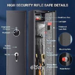 6 Rifle Gun Safe Cabinet Stack Storage Locker Shotgun Firearm Fingerprint 3-In-1