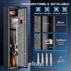 6 Rifle Gun Safe Cabinet Stack Storage Locker Shotgun Firearm Fingerprint 3-In-1