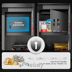 6 Rifle Gun Safe Firearm Storage Cabinet Fingerprint Access with Lockable Box