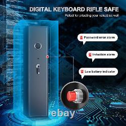 6 Rifle Gun Safe Firearm Storage Cabinet Keypad Key Access with Lockable Box