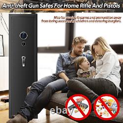 6 Rifle Gun Safe Storage Cabinet Fireproof with Removable Shelf Fingerprint Lock