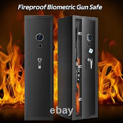 6 Rifle Gun Safe Storage Cabinet Fireproof with Removable Shelf Fingerprint Lock