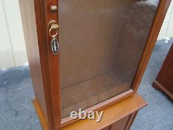 61639 Solid Maple Gun Rifle Storage Display Cabinet with Drawer and Lock