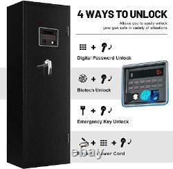 7-8 Biometric Gun Safe Rifle, Large Gun Safes for Home Rifle and Pistols with Up