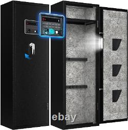 7-8 Biometric Gun Safe Rifle, Large Gun Safes for Home Rifle and Pistols with Up