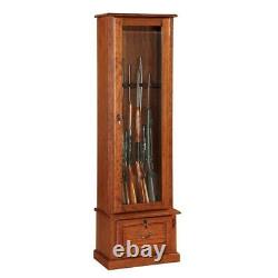 8-GUN LOCKING WOOD Display Cabinet with Storage Shelf, Cherry, Rifles & Shotguns