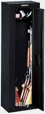 8 Gun Black Steel Cabinet Metal Shelf Rifle Shotgun Lock Safe Storage Locking