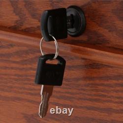 8 Gun Cabinet Rifle Shotgun Handgun Ammo Storage Display Lock with Glass Door Wood