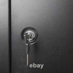 8 Gun Key Lock Security Cabinet Large Rifle Rack Pistol Vertical Safe Storage