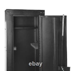 8 Gun Key Lock Security Cabinet Large Rifle Rack Pistol Vertical Safe Storage