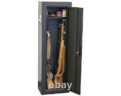 8 Gun Key Lock Security Cabinet Large Rifle Rack Pistol Vertical Safe Storage