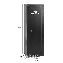 8 Gun Key Lock Security Cabinet Large Rifle Rack Pistol Vertical Safe Storage