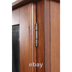 8 Gun Key Lock Storage Display Cabinet Wooden Organizer Cabinet Barrel Rests US