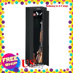 8 Gun Ready to Assemble Locking Security Storage Cabinet Safe, Black