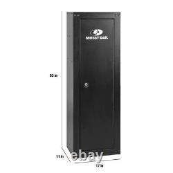 8-Gun Ready to Assemble Steel Gun Security Cabinet Key Coded Lock Storage Safe