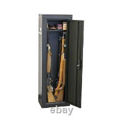 8 Gun Security Cabinet Stack Rifle Safe Storage Locker Shotgun Lock Firearm