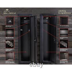 8 Gun Security Cabinet Stack Rifle Safe Storage Locker Shotgun Lock Firearm