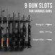 8 Slot Gun Rack Wall Mount Metal Adjustable Shotgun Rifle Storage Holder Us