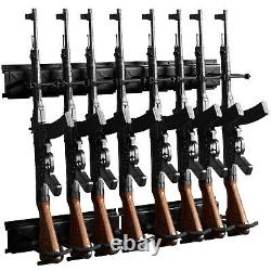 (8 Slot) Gun Rack Wall Mount Metal Shotgun Rack Adjustable Rifle Storage Holder