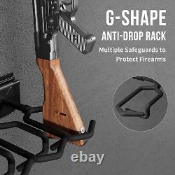 (8 Slot) Gun Rack Wall Mount Metal Shotgun Rack Adjustable Rifle Storage Holder