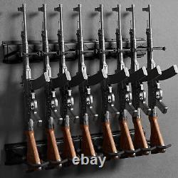 (8 Slot) Gun Rack Wall Mount Metal Shotgun Rack Adjustable Rifle Storage Holder